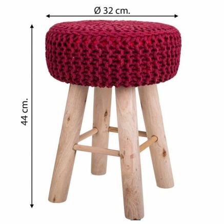 Hocker Alexandra House Living Burgunderrot Bambus Schwamm Holz MDF 32 2