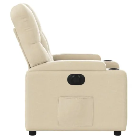 Fauteuil inclinable électrique Crème Tissu