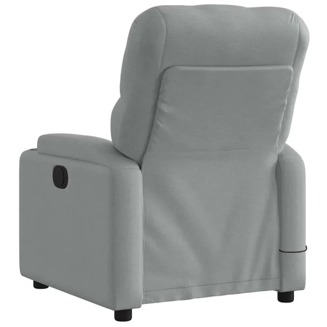 Fauteuil de massage inclinable électrique gris clair tissu