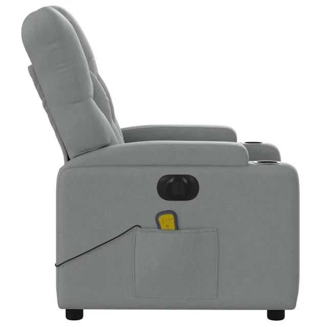 Fauteuil de massage inclinable électrique gris clair tissu