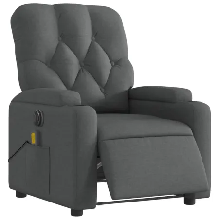 Fauteuil inclinable de massage électrique gris foncé tissu