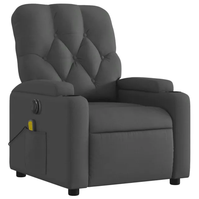 Fauteuil inclinable de massage électrique gris foncé tissu