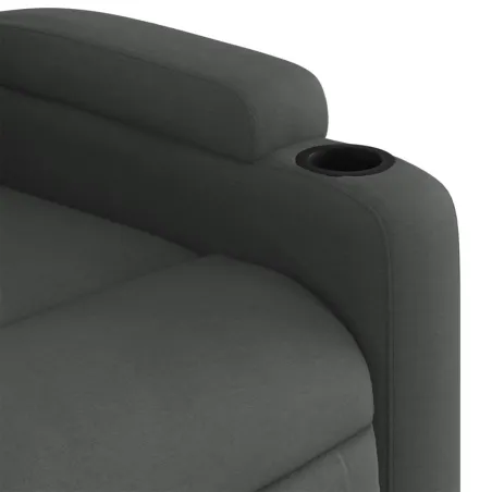 Fauteuil inclinable de massage électrique gris foncé tissu