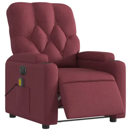 Fauteuil de massage inclinable électrique Rouge bordeaux Tissu