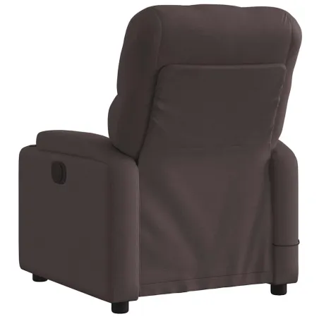 Fauteuil de massage inclinable électrique Marron foncé Tissu