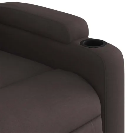 Fauteuil de massage inclinable électrique Marron foncé Tissu