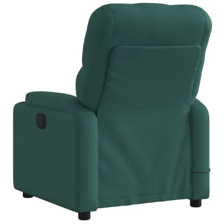 Fauteuil de massage inclinable électrique Vert foncé Tissu