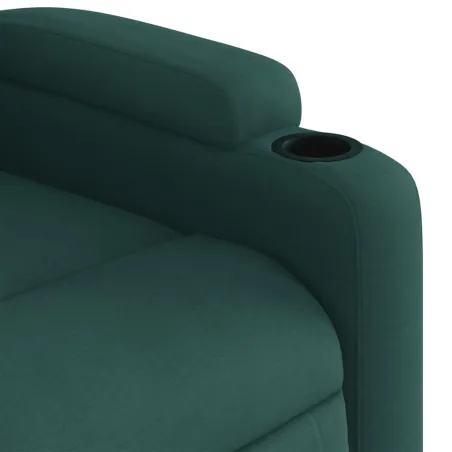 Fauteuil de massage inclinable électrique Vert foncé Tissu