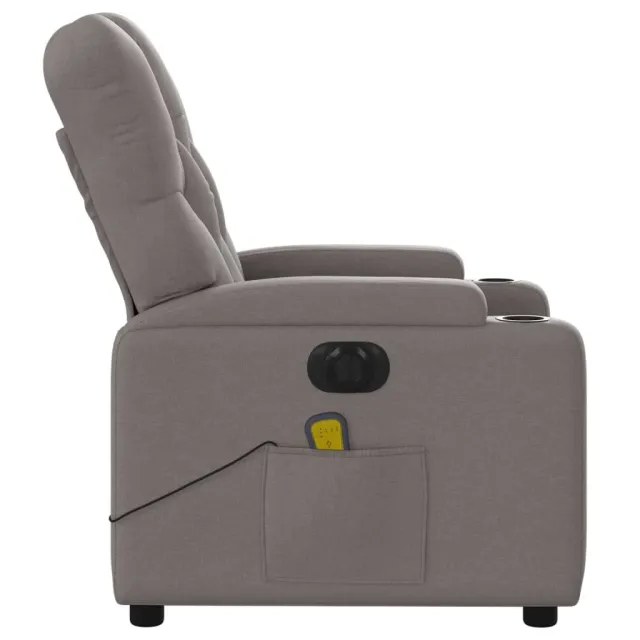 Fauteuil de massage inclinable électrique Taupe Tissu