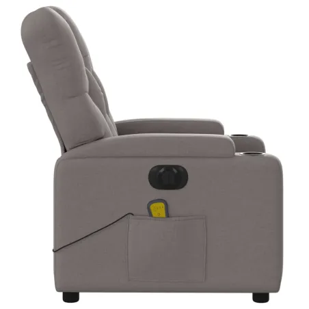 Fauteuil de massage inclinable électrique Taupe Tissu