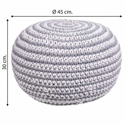 Pouf Alexandra House Living Blanc Gris polystyrène 45 x 30 x 45 cm 2