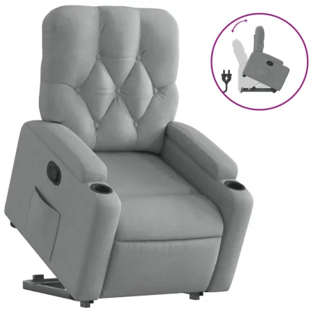 Fauteuil inclinable Gris clair Tissu