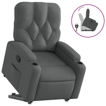Fauteuil inclinable Gris foncé Tissu 2