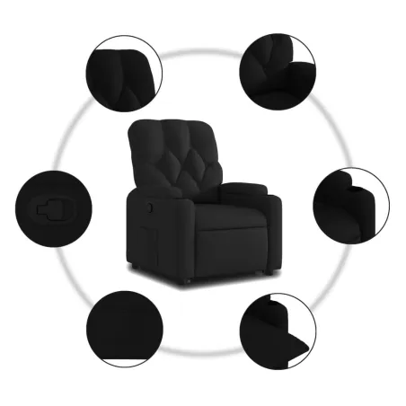 Fauteuil inclinable noir tissu