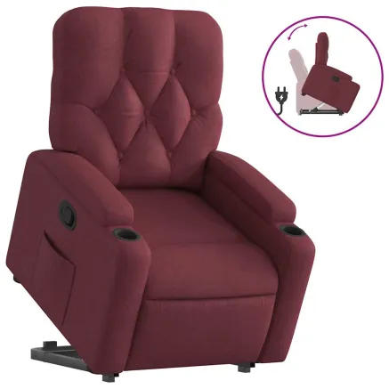 Fauteuil inclinable rouge bordeaux tissu 2