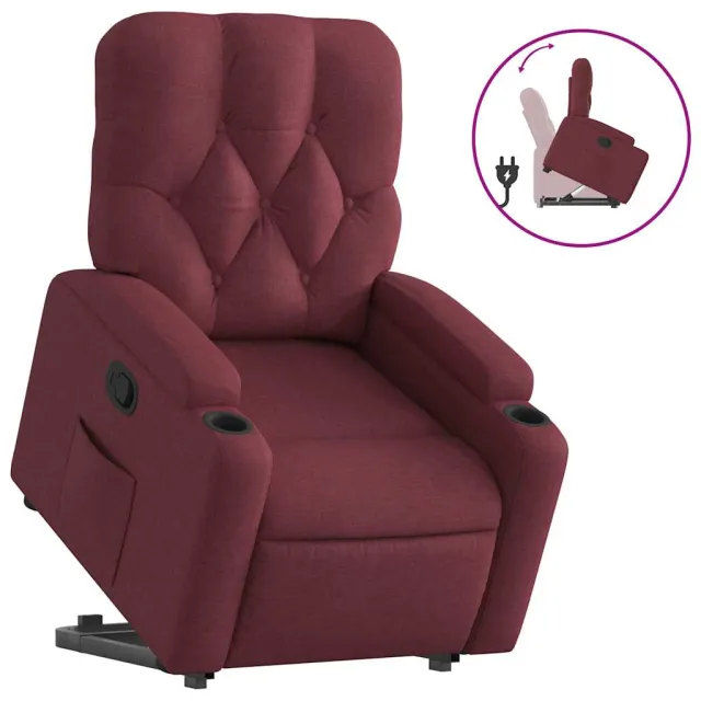 Fauteuil inclinable rouge bordeaux tissu