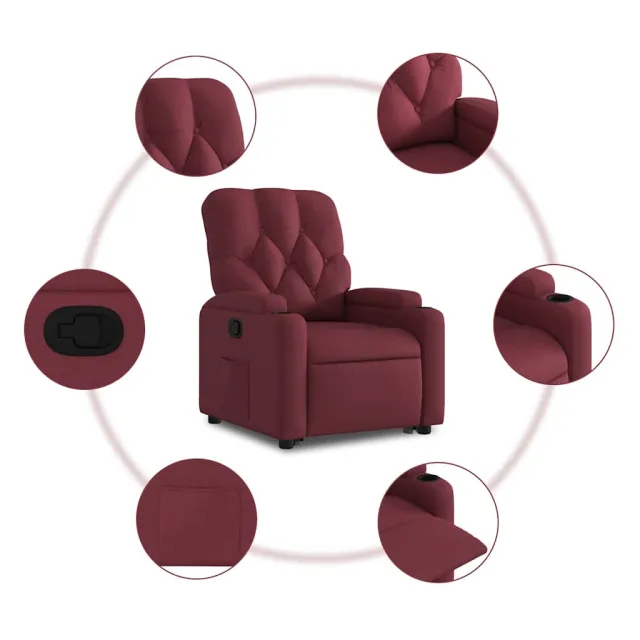 Fauteuil inclinable rouge bordeaux tissu