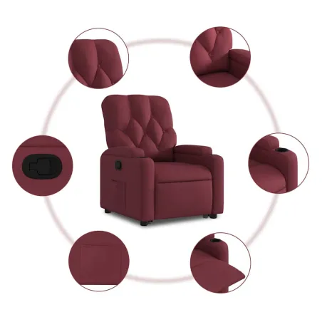 Fauteuil inclinable rouge bordeaux tissu