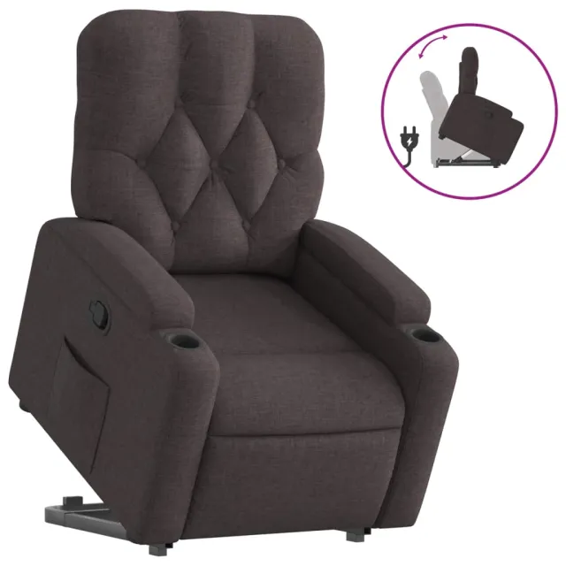 Fauteuil inclinable marron foncé tissu