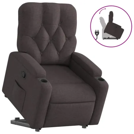Fauteuil inclinable marron foncé tissu