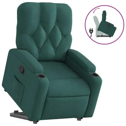 Fauteuil inclinable vert foncé tissu 2
