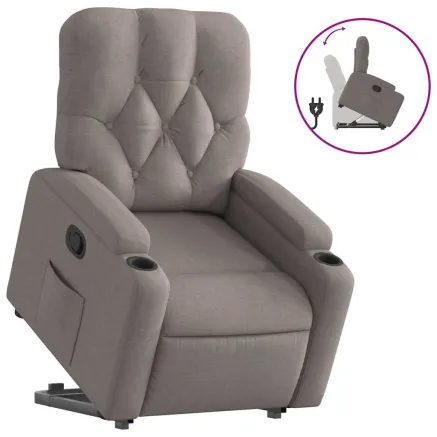 Fauteuil inclinable taupe tissu 2