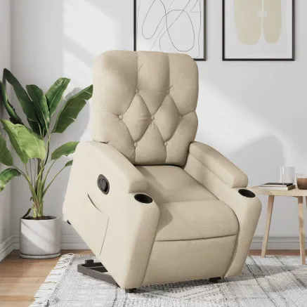 Fauteuil inclinable Crème Tissu