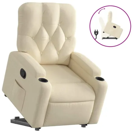 Fauteuil inclinable Crème Tissu 2