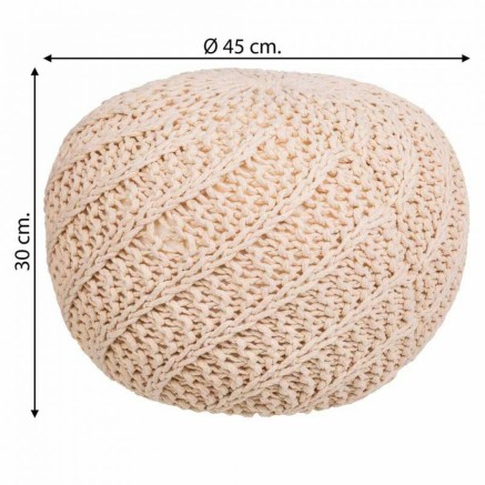 Puff Alexandra House Living Crema Poliestireno 45 x 30 x 45 cm 2