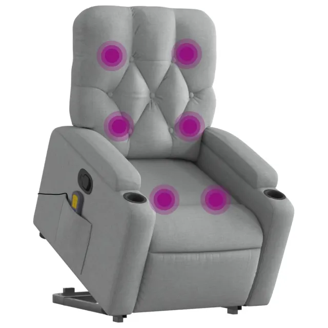 Fauteuil de massage inclinable Gris clair Tissu