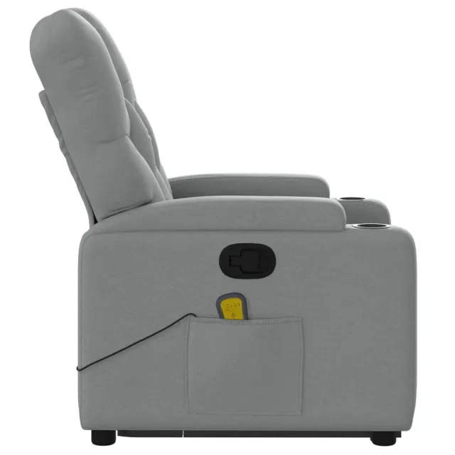 Fauteuil de massage inclinable Gris clair Tissu