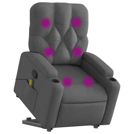Fauteuil de massage inclinable Gris foncé Tissu
