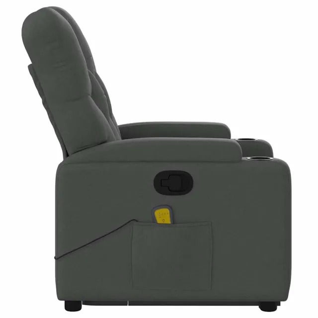 Fauteuil de massage inclinable Gris foncé Tissu