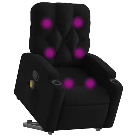 Fauteuil de massage inclinable Noir Tissu