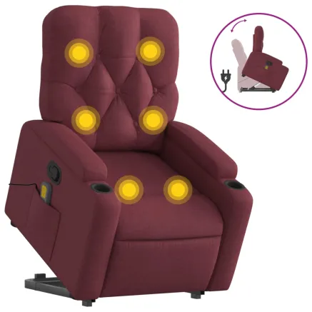 Fauteuil inclinable de massage Rouge bordeaux Tissu 2