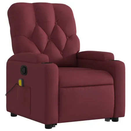 Fauteuil inclinable de massage Rouge bordeaux Tissu