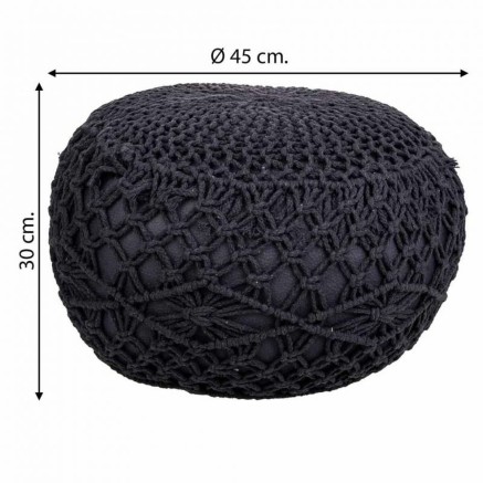 Puff Alexandra House Living Dunkelgrau polystyrol 45 x 30 x 45 cm 2