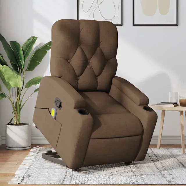 Fauteuil de massage inclinable Marron Tissu