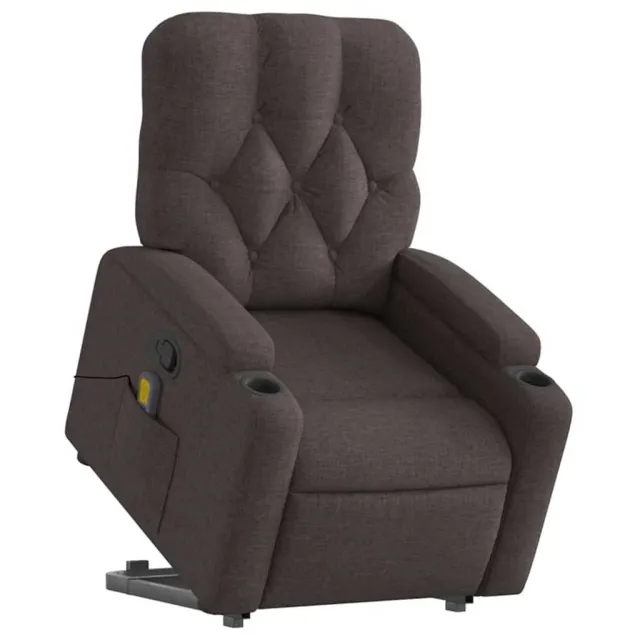 Fauteuil inclinable de massage Marron foncé Tissu