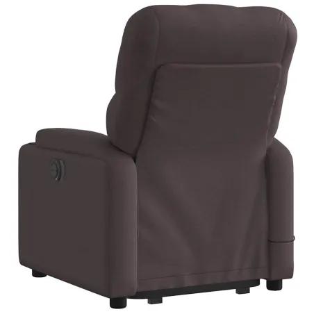 Fauteuil inclinable de massage Marron foncé Tissu