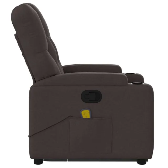 Fauteuil inclinable de massage Marron foncé Tissu