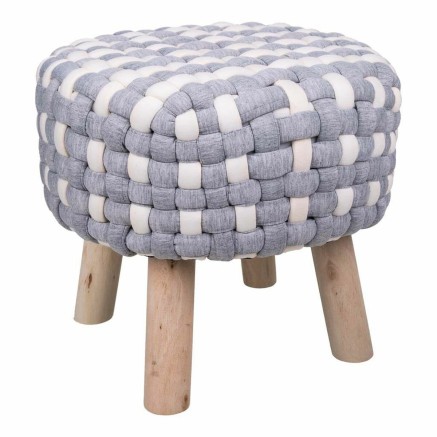 Stool Alexandra House Living White Grey Bamboo Sponge MDF Wood 40 x 36