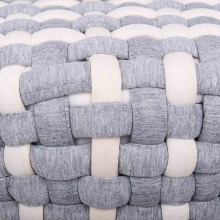 Taburete Alexandra House Living Blanco Gris Bambú Esponja Madera MDF