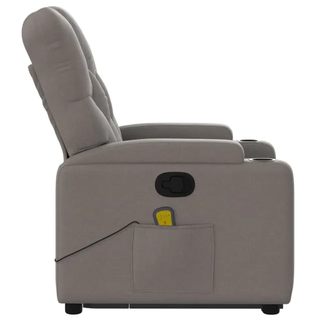 Fauteuil inclinable de massage Taupe Tissu