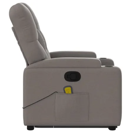 Fauteuil inclinable de massage Taupe Tissu