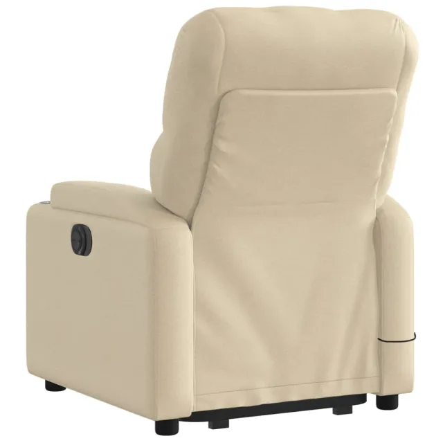 Fauteuil inclinable de massage Crème Tissu