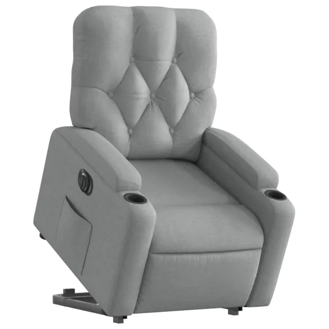 Fauteuil inclinable électrique gris clair tissu