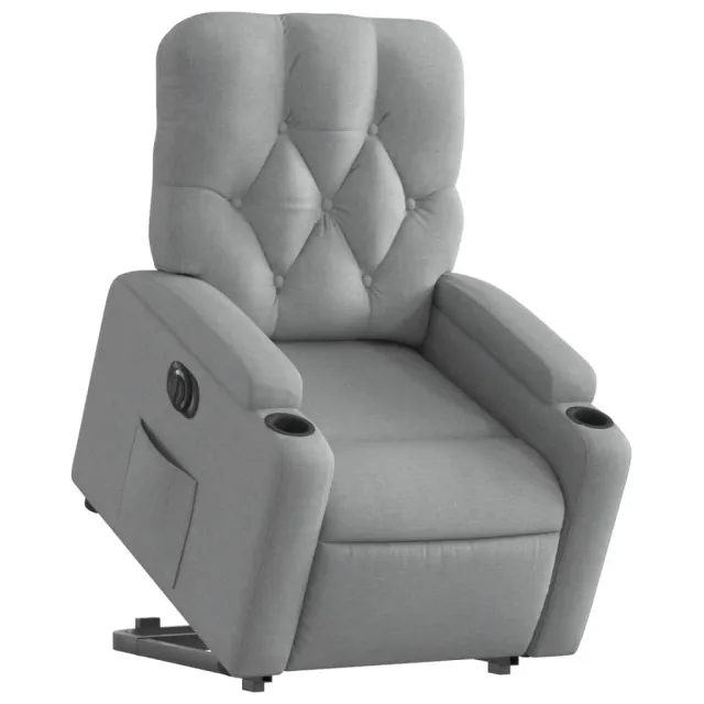 Fauteuil inclinable électrique gris clair tissu