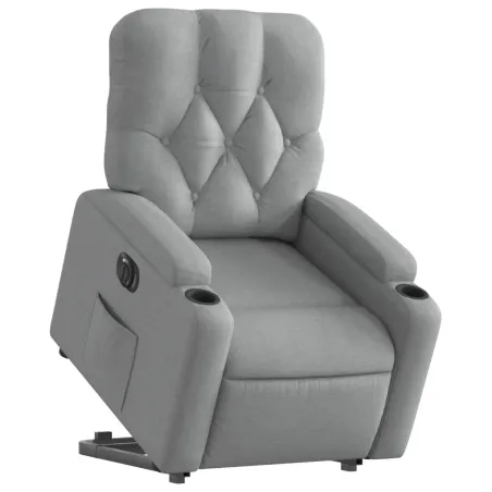 Fauteuil inclinable électrique gris clair tissu