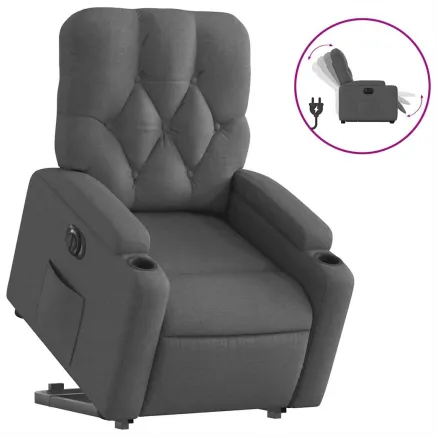 Fauteuil inclinable électrique gris foncé tissu 2